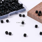 Natural Faceted Black Onyx Cube Stone Beads 5-5.5mm 60pcs/str Loose Square Semi Gemstone Stone Beads for Making Bracelets Necklace Earrings - color: Black Onyx
