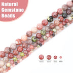 Natural Stone Beads Round Genuine Real Stone Beading Strand Loose Gemstones DIY Smooth Bead for Bracelet Necklace Earrings Jewelry Making (Red Plum Blossom Stone, 10mm 36 Pieces) - color: Red Plum Blossom Stone, size: 10mm 36pcs