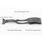 watchdives Watch Buckle 18mm/20mm/22mm Fold Safety Milled Clasp Replacement Stainless Steel Watchband Clasp (Black, 16mm) - color: Black, size: 16mm