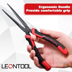 10" Extra Long Needle Nose Pliers | Designed for Car Repair & Welding Assistance | Heavy Duty 45 Steel Extended Reach Long Nose Pliers with Serrated Jaw for Narrow Spaces and Limited Areas