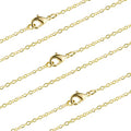 ALEXCRAFT Wholesale 12 PCS Gold Plated Brass Flat Cable Chain Finished Necklace Chains Bulk for Jewelry Making (30 Inch(2 MM)) - color: Gold, size: 30 inch-0.079 inch