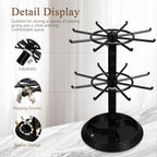 Didiseaon 2layer Rotating Necklace Display Stand for Jewelry Organization Small Accessory Rack for Necklaces Bracelets Keychains and Earrings Stylish Desktop Home Decor