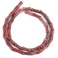GEM-Inside 30Pcs 5x12mm Natural Red Flower Jasper Stone Plant Bamboo Knot Bone Charms Beads for Jewelry Making Power Energy Chakra Stone Beads - color: Red Flower Jasper