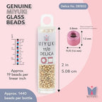 Miyuki Delica Seed Beads – Size 11/0 (1.6 mm), DB1832, Duracoat Galvanized Gold, 7.2 g, Approx. 1440 Beads, Made in Japan - color: DB1832 - Duracoat Galvanized Gold