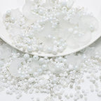 Mixed Star Moon Crystal Glass Beads Seedbeads Loose Round Pearl Beads for Jewelry Making Craft Bracelets Necklaces Earrings DIY Crafts Projects White Glass Spacer Bead Kits for Crafts - color: White