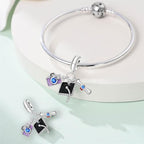Charm for Bracelets and Necklaces, Heart Animals 925 Sterling Silver Bead Celestial Sun Moon Star Charms Jewelry Gift for Women Girls - color: Graduation Triple Dangle Charms