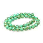 MJDCB Round Stone Beads Synthetic Golden Line Turquoise Loose Beads are Used in Jewelry Design to Make Bracelets and Necklaces (4mm) - color: Synthetic Golden Line Turquoise, size: 4mm
