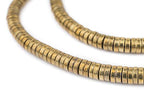 The Bead Chest Brass Snake Disk Beads 6mm, Full Strand of Quality Metal Spacers for DIY Jewelry Design - color: Brass