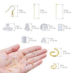 SONGIN Earring Making Kit, 1100 Pcs Jewellery Findings Earring Making Supplies Kit with Ear Hooks Posts Pins Open Jump Rings and 6 Styles Ear Backs (Gold) - color: Gold
