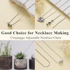 Crisjanggo 10 Pcs Silver Necklace Cable Chain Stainless Steel Chain for Jewelry Making Adjustable Charm Necklace Bulk 20 Inches with Lobster Clasps for Women - color: Re-Silver Cable