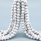 4mm 200pcs Natural Stone Round Beads Matte White Howlite Genuine Stone Beading Loose Gemstone DIY Charm Smooth Beads for Bracelets Necklaces Earrings Hole Size 1mm (Matte White Howlite 4mm) - color: Matte White Howlite, size: 4mm