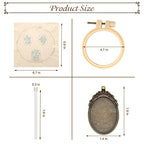 ZOCONE 3 Packs Embroidery Necklace Kit, Embroidery Pendant Kits Mini Cross Stitch Kit with Hoop, Necklace, Pendant, Beads, Stamped Pattern Cloth, Instructions, etc., Embroidery Kits for Adults - color: Gold Beads-G