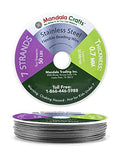 Mandala Crafts 7 Strand Beading Wire for Jewelry Making - 98 FT 21 Gauge Stainless Steel Braided Tiger Tail Wire for Bead Stringing - size: 7 Strands 21 Gauge 0.7MM 98FT