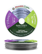 Mandala Crafts 7 Strand Beading Wire for Jewelry Making - 98 FT 21 Gauge Stainless Steel Braided Tiger Tail Wire for Bead Stringing - size: 7 Strands 21 Gauge 0.7MM 98FT