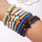 12pcs Halloween Heishi Beaded Bracelets for Women-Spooky Ghost & Pumpkin Party Favors Boho Stackable Polymer Clay Bead- Stretch Friendship Bracelet Set - style: Style B Pure Colors-8pcs