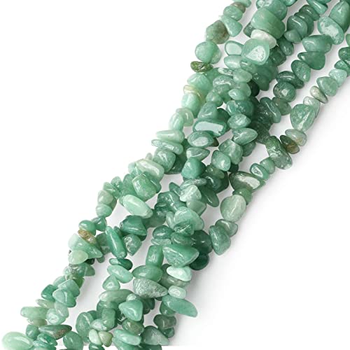 LAIDANLA Green Aventurine 400pcs Natural Chip Stone Beads 5-8mm Healing Crystal Irregular Gemstones Drilled DIY Loose Rocks Bead Crystal for Bracelet Earrings Necklace Jewelry Making Crafting - color: N-Green Aventurine
