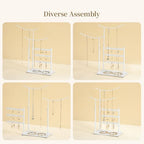 LAMU Jewelry Organizer, 5 Tier Jewelry Stand Display with Anti Entanglement Necklace Holder Tree, Height Adjustable Stroage for Earrings Rings Studs Bracelet, Valentines Day Gifts for Women, White - color: White