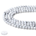 Natural White Howlite Beads 100Pcs 8mm Crystal Beads Loose DIY Round Stone Bead for Bracelet Necklace Earrings Making - color: C-White Howlite, size: 100pcs