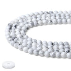 Natural White Howlite Beads 100Pcs 8mm Crystal Beads Loose DIY Round Stone Bead for Bracelet Necklace Earrings Making - color: C-White Howlite, size: 100pcs