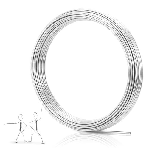 2mm Bendable Aluminum Wire, 32.8 Feet Metal Craft Wire for Sculpting, DIY Jewelry Making, Doll Making, Modelling and Bonsai Training - size: 10 M x 2 mm