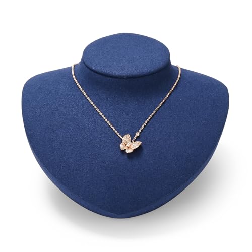 Microfiber Jewelry Bust Display Necklace Pendant Small Jewelry Necklace Display Stand for Showcase(Blue) - color: Blue