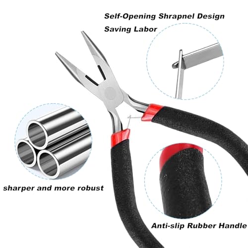 EUIQUE Jewelry Making Supplies Kits Repair Tools for Adults with Pliers, Wires, Necklace Chains, Findings and Helping Hands - color: Black