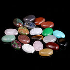 Natural Stone Cabochon Beads, 20 Pieces Oval 18x25mm Crystal Quartz Random Color for Jewelry DIY - size: 18x25mm
