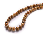 BEADIA Natural Brown Picture Jasper Stone Round Loose Semi Gemstone Beads for Jewelry Making 6MM 61PCS - color: Brown Picture Jasper, size: 6mm