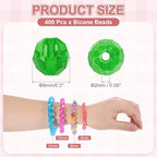 MECCANIXITY 400pcs Czech Faceted Bicone Beads 8mm Glass Spacer Bead Bulk for Jewelry Making & DIY Craft, New Green - color: New Green
