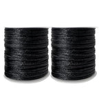 100 Yards Nylon Satin Cord, Rattail Silk Trim Beading Thread for Chinese Knotting, Kumihimo, Beading, Macramé, Jewelry Making, Sewing, DIY (20 Black)