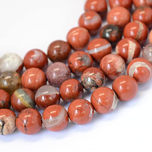 KISSITTY 235pcs 8mm Natural Red Jasper Bead Strands, Mixed Gemstone Crystal Beads Round Chakra Beads Energy Healing Crystals Gemstones for DIY Jewelry Making - color: Natural Red Jasper