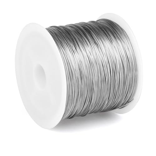 492FT Jewelry Wire 32 Gauge Tarnish-Resistant Copper Beading Wires Roll Bulk for DIY Crafts Jewelry Making, Silver Wire - color: Silver, size: 0.2mm
