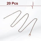 HARFINGTON 20 Pack 18 Inch Necklace Chains Bulk 2mm Red Copper Plated Cable Chains with Lobster Clasps for Jewelry Making - color: Red Copper, size: 18 Inch x 2mm