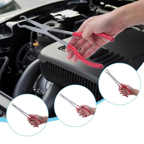 3 Pieces 11'' Long Nose Pliers Set, Cricle Plier O-shape Tip Craft Repairing Tool(0.2/0.5/0.7in) - size: 3 Pcs Cricle Plier-Red