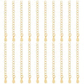 Beebeecraft 1 Box 20Pcs Bracelet Extender Chains 18K Gold Plated Brass Necklace Extenders Cable End Chain with Teardrop Charm Tabs for Jewelry Making (5.3cm/2.08in) - color: Gold-teardrop