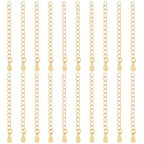 Beebeecraft 1 Box 20Pcs Bracelet Extender Chains 18K Gold Plated Brass Necklace Extenders Cable End Chain with Teardrop Charm Tabs for Jewelry Making (5.3cm/2.08in) - color: Gold-teardrop