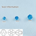 400pcs Bicone Crystal Beads 4mm Crystal Glass Faceted Beads for Necklace Bracelet Earrings DIY Jewelry Crafts Making Supplies(Deep Lake Blue) - color: Deep Lake Blue, size: 4mm