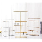 Jewelry Organizer Stand Tree, Tiered Jewelry Display Stand, Metal Tabletop Free Standing Necklace Earring Bracelet Ring Holder Organizer (Silver)