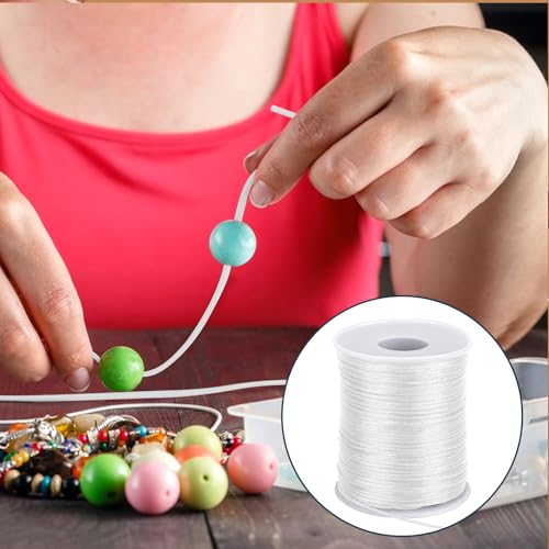 Nylon Cord White Bracelet String 1.5 mm 110 Yard White Nylon Satin Cord Wind Chime String Thread Macrame Waxed Braided Trim Cord Valentine's Day present for Jewelry Making,Beading,Macrame Craft,Blinds - size: white