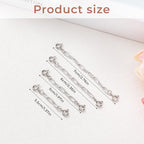 4 PCS Silver Chain Extenders for Necklaces Bracelet Extender Silver Necklace Extenders for Women Bracelet Extension Link for Delicate Jewelry
