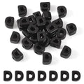 Craftora 30Pcs 20mm Black Large Letter Beads, Acrylic Big Alphabet Beads, Jumbo Initial Letter D Bead with Large Hole for Friendship Bracelets Keychain Bag Charms Shoelaces - color: Letter D