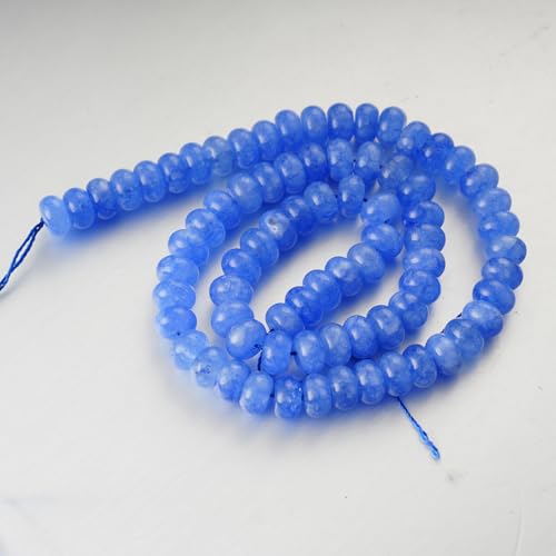 5x8mm Natural Beads Rondelle Spacer Loose Beads for Jewelry Making DIY Crafts Design Handcraft Making 1 Strand 15.5"(Blue Jade) - color: Blue Jade