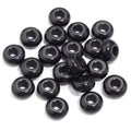 20Pcs Natural Black Onyx Large Hole Beads, 8x14mm Rondelle Gemstone Spacer Beads 6mm Big Hole for Jewelry Making, Beading Bracelets, Macrame & Hair Braiding - color: Black Onyx