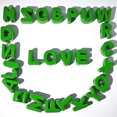 26PCS Large 6mm Hole Letter Beads, 20mm Acrylic Beads A to Z,for DIY Jewelry Making Kit Friendship Bracelet Key Chain and Bag Charms (26 A to Z Green) - color: green