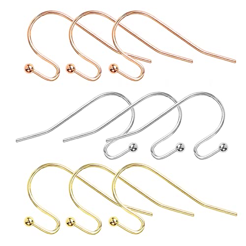 Rose Gold Earring Hooks - 630 pcs Earring Making kit with 14k Gold Hypoallergenic Earring Hooks, Jump Rings and Clear Rubber Earring Backs for DIY Jewelry Making - color: Regular Mixed Color