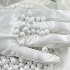 400Pieces 8MM Acrylic Round Beads Round Acrylic Balls Chunky Beads Smooth Spacer Plastic Pastel Beads Craft Beads for Necklace and Bracelet Making Crafting Supplies(176-white) - color: 176-white, size: 8MM