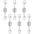 Magnetic Necklace Jewelry Clasps and Closures with Double Lobster Clasp, Silver Magnetic Jewelry Clasps for Necklaces, Bracelet Necklace Extenders for Women (6PCS) - color: 6Pcs Silver