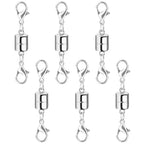 Magnetic Necklace Jewelry Clasps and Closures with Double Lobster Clasp, Silver Magnetic Jewelry Clasps for Necklaces, Bracelet Necklace Extenders for Women (6PCS) - color: 6Pcs Silver