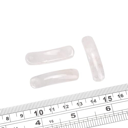 BEADIA Natural Curved Clear Quartz Stone Beads 36x10mm 4pcs for DIY Bracelet Jewelry Making - color: Clear Quartz