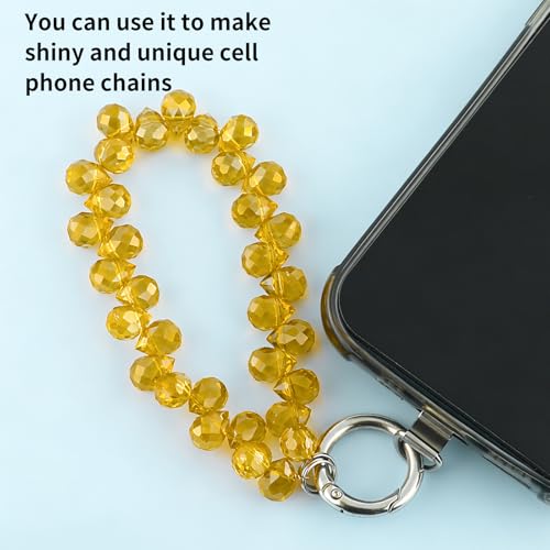 100pcs Golden Yellow Faceted Crystal Glass Beads 8x10mm, Shiny Teardrop Glass Beads for Jewelry Making, Crystal Beads for Bracelet Necklace Earring DIY Craft - color: Golden Yellow